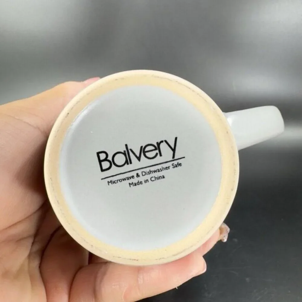 Balvery BIA Aura Solid Stone Gray Ceramic 12 ounce Coffee Mug Cup Porcelain Set2
